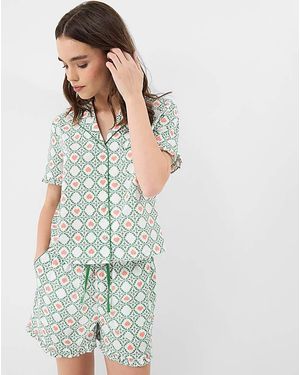 Accessorize Ruffle Shorts Pyjama Set - White