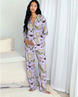 Chelsea Peers Button Up Long Pj Set - White