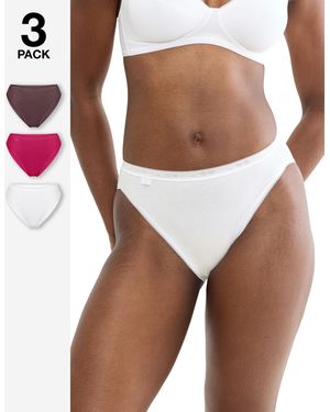 Sloggi 3Pk Tai Hi Leg Knicker - Pink