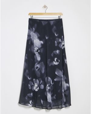 Simply Be Georgette Full Maxi Skirt - Grey
