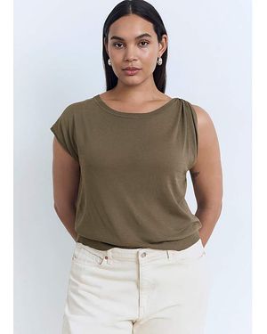 Mango Fine Knit Jumper - Green