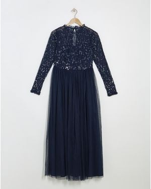 Maya Curve Maya Deluxe Sequin Maxi - Blue