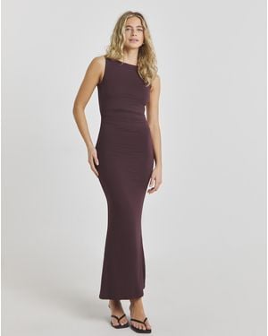 Tala Straight Neck Maxi Dress - Black