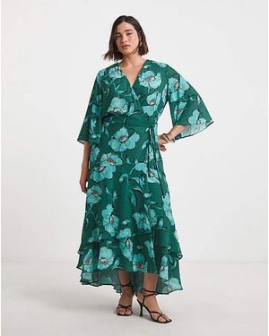 Joanna Hope Printed Wrap Dress - Green