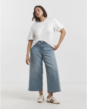 Simply Be Wide Leg Jeans - Blue