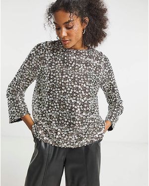 Joanna Hope Beaded Top - Grey