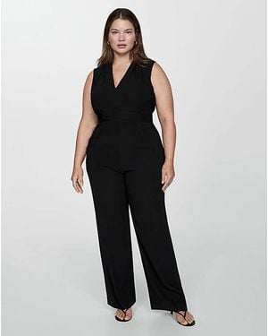 Mango Aty V-Neck Jumpsuit - Black