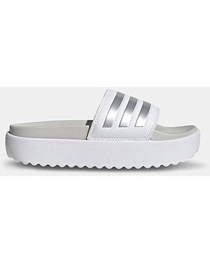 adidas Adilette Platform Slides - White