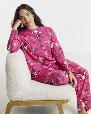 Pretty Secrets Value Disco Santa Pyjama Set - Pink