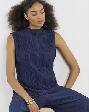 Vila Funnel Neck Top - Blue