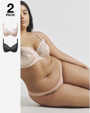 Pretty Secrets 2 Pack Laura Full Cup Bras - Natural