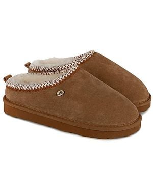 Just Sheepskin Erin Mule Slippers - Brown