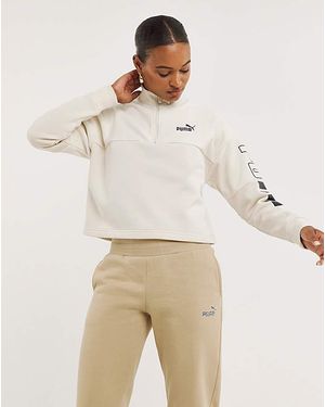 PUMA Colourblock High Neck Crew - Natural
