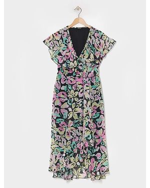 Simply Be Ruffle Front Wrap Midi Dress - White