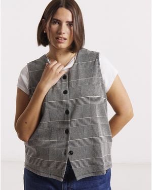 Simply Be Button Through Jersey Waistcoat - Grey
