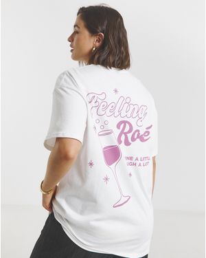 Simply Be Feeling Rose Graphic T-Shirt - White