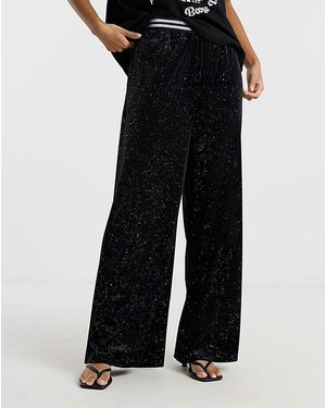 Twisted Wunder Phoebe Glitter Trouser - Black