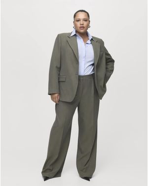 Mango Straight Trousers - Green