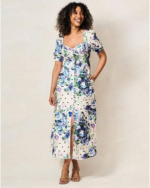 Simply Be Hope & Ivy Nadalia Midaxi Spot Dress - Blue