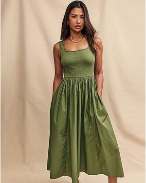 Nobody's Child Skater Midi Dress - Green