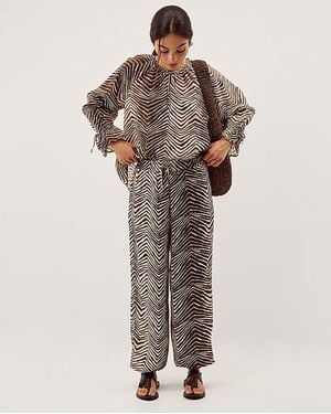 Monsoon Pippa Animal Harem Trousers - Brown