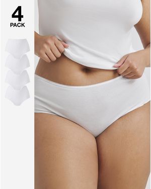 Simply Be 4 Pack Full Fit Briefs - White