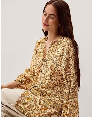 Monsoon Ari Floral Print Blouse - Brown