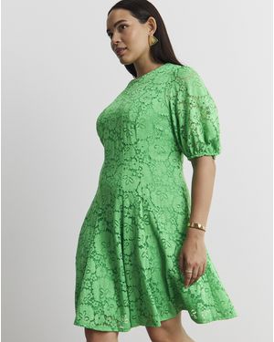 Joanna Hope Stretch Lace Skater Dress - Green