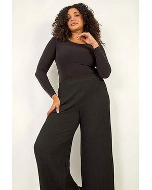 Roman Curve Textured Stretch Trousers - Black
