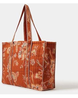 Accessorize Floral Print Tote Bag - Orange