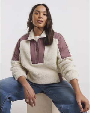 Snowdonia Contrast Funnel Fleece - Grey