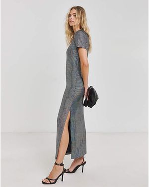 Simply Be Irredescent Foil Midi Dress - White