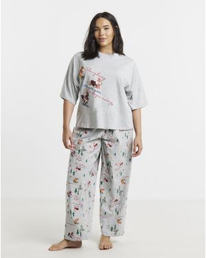 Pretty Secrets Dog Print Family Pyjamas - White