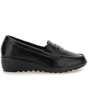 Cushion Walk Low Wedge Loafers Eee Fit - Black