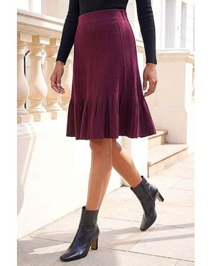 Roman Roman A-Line Knit Skater Skirt - Purple