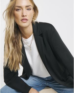 Simply Be Ponte Jersey Relaxed Blazer - Black
