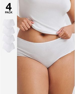 Simply Be 4 Pack Full Fit Briefs - White