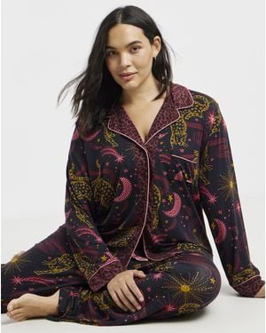 Figleaves Celestial Leopard Pj - Black