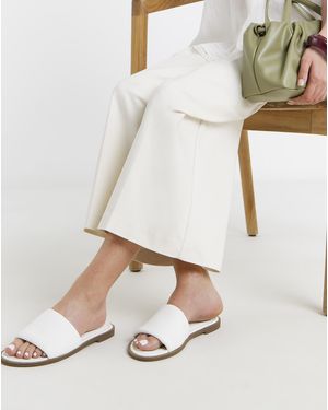 JD Williams Classic Flat Mules Ex Wide - White