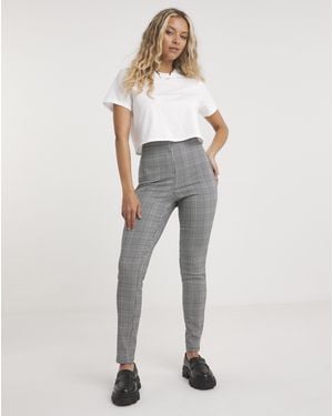 Simply Be High Waisted Skinny Trousers - White