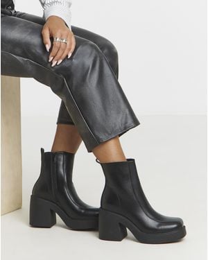 Simply Be Platform Ankle Boots Wide - Black