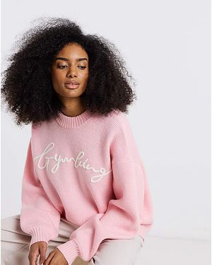 Gym King Rib Knit Sweatshirt - Pink