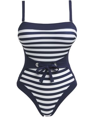 MAGISCULPT Eyelet Trim Swimsuit - Blue