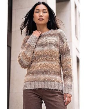 Roman Roman Fluffy Space Dye Jumper - Brown