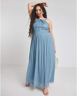 Little Mistress Lace Maxi Dress - Blue