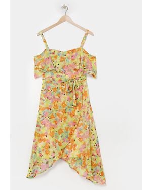 Simply Be Bardot Floral Midi Dress - Multicolour