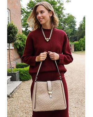 LUELLA GREY LONDON Luella Flora Mushroom Weave Hobo - Brown