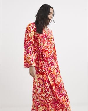 Figleaves Floral Gown With Bag - Red