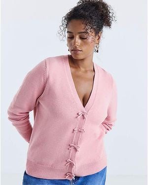 Simply Be Bow Cardigan - Pink
