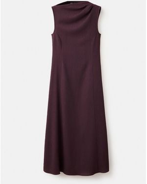 Mango A-Line Textured Dress - Purple